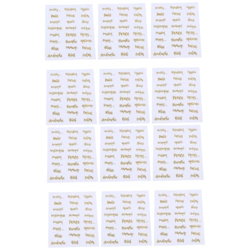 TEHAUX 2 Sätze Flaschenetikett Für Ätherische Öle Etiketten Aufkleber Mit Ätherischen Ölen Alphabet Sticker Buchstabenaufkleber Tag-aufkleber-abziehbilder Papier Golden 6 Blätter * 2 von TEHAUX