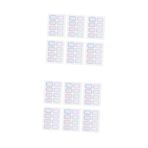 TEHAUX 2 Sätze Handgeschriebener Etikettenaufkleber Bürozubehör Bürogadges Namenstag Beschriftungshilfe Selbstklebende Namensaufkleber Multifunktions-klebeetiketten Papier 36 Blätter * 2 von TEHAUX