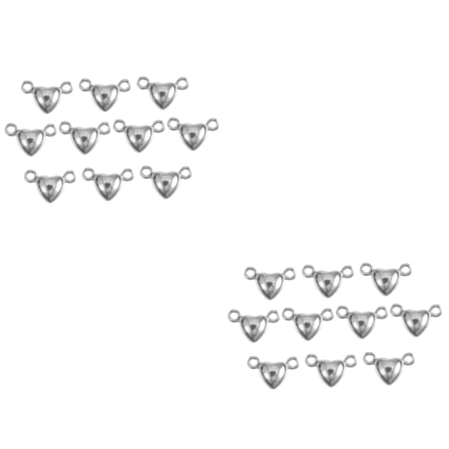 TEHAUX 2 Sätze Herzförmige Magnets Chnalle Schmuck Armband Magnetische Schnalle Diy-verbindungsschnalle Magnetische Schnalle Selber Machen Diy Zubehör Silber Legierung 10 Stück * 2 von TEHAUX