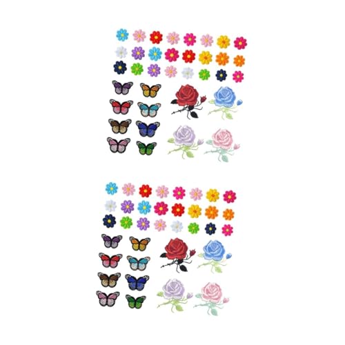 TEHAUX 2 Sätze Kleidungspatch Patches Aufnähen Stoff Blumenapplikation Tuch Erwachsene Diy Dekoration Kleidung Patch Reparaturflicken Für Kleidung Taschenaufnäher Hutflecken 36 Stücke * 2 von TEHAUX