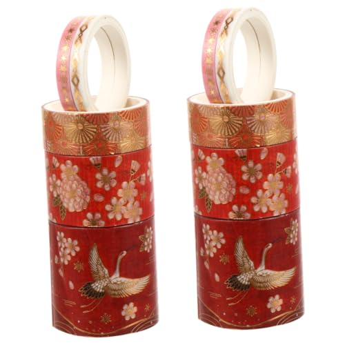TEHAUX 2 Sätze Kran Washi Tape Die Chinesen Scrapbook Wohnungsdeko Wand Polsterung Stift Kunstband Dekoratives Bastelband Sammelalbum Diy Klebeband Dunkelrotes Band Papier 5 Rollen * 2 TEHAUX 2 Sätze Kran Washi Tape Die Chinesen Scrapbook Wohnungsdeko Wand Polsterung Stift Kunstband Dekoratives Bastelband Sammelalbum Diy Klebeband Dunkelrotes Band Papier 5 Rollen * 2 von TEHAUX