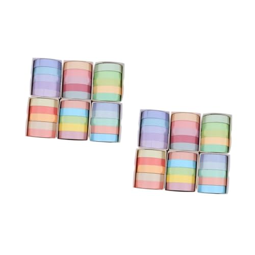 TEHAUX 2 Sätze Makkaron -aufkleber Schreibwaren Klebeband Fotoalbumband Handkontoband Papierwerkzeug Für Heimwerker Dekorationsaufkleber Washi Tape Flüsterpapier 30 Rollen * 2 von TEHAUX