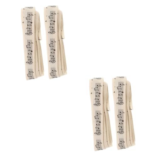TEHAUX 2 Sätze Musikalische Noten Dekoband Baumwollband Für Partyverpackung Kuchen Dekoration Hochzeitsfeier Diy Projekte Beige 2 Stücke * 2 von TEHAUX