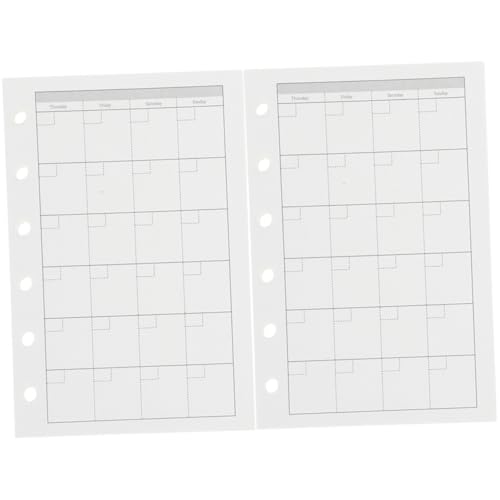 TEHAUX 2 Sätze Nachfüllpapier für Ringbuch Dickes Reißfestes Notizbuch Ersatzpapier Lose Einlagen Geeignet für Planer und Schnellhefter Praktische Schreib Tagebuchblätter von TEHAUX
