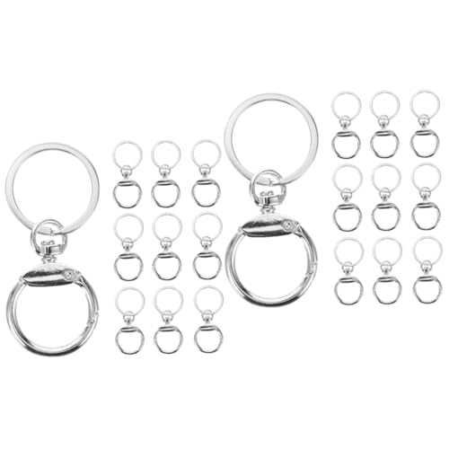 TEHAUX 2 Sätze Schlüsselanhänger Schlüsselanhänger Ringe Für Bastelarbeiten Schlüsselanhänger Robuster Schlüsselanhänger Verschluss Schlüsselanhänger Clip Drahtgitter 10 Stück * 2 von TEHAUX