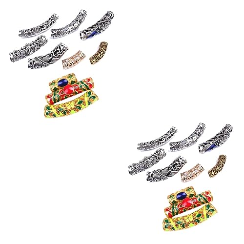 TEHAUX 2 Sätze Teiliges Diy Schmuckzubehör Mit Retro Hohlrohren Für Projekte Biegsame Röhren Gemischten Farben Für Armband Und Bastelarbeiten 14 Stück * 2 von TEHAUX