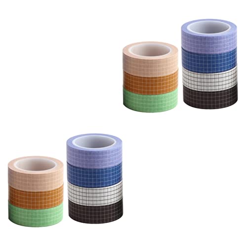 TEHAUX 2 Sätze Teiliges Diy Washi Klebeband Im Gitterdesign Für Scrapbooking Tagebuch Und Gemischte Farben Wiederverwendbar Kein Rückstand Für Projekte 7 Stück * 2 von TEHAUX
