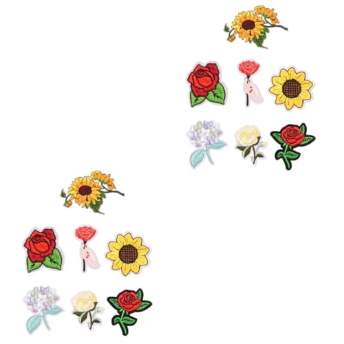 TEHAUX 2 Sätze Teiliges Stickerei Patches Für Kleidung Aufnäher Zum Aufbügeln Oder Stoffaufkleber Für Jeans Und Handtaschen Diy Dekorationselemente 7 Stück * 2 von TEHAUX
