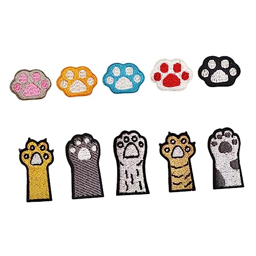 TEHAUX 2 Sätze Tierpfoten Aufnäher Tiermotiv Stickerei Patches Für Diy Kleidung Taschen Und Accessoires Langlebige Applikationen Zur Kreativen Gestaltung Und Reparatur Von 10 Stück * 2 von TEHAUX