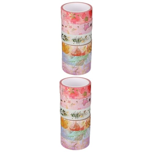 TEHAUX 2 Sätze Washi Tape Dekoratives Klebeband Mit Goldfolie Vielseitig Einsetzbar Für Diy Bastelprojekte Scrapbooking Und Journaling Einfach Zu Handhaben Reißen 6 Rollen * 2 von TEHAUX