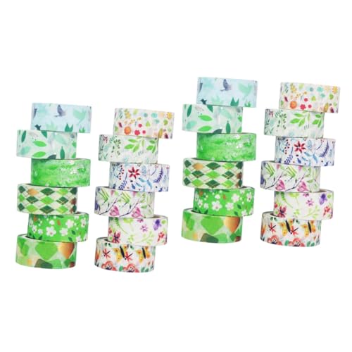 TEHAUX 2 Sätze Washi-tape Bänder Floristenband Süßes Band Sammelalbumpapier Kunstband Doppelseitiges Klebeband Junk-journal-zubehör Blumenband Grün Green Aufkleber 12 Rollen * 2 TEHAUX 2 Sätze Washi-tape Bänder Floristenband Süßes Band Sammelalbumpapier Kunstband Doppelseitiges Klebeband Junk-journal-zubehör Blumenband Grün Green Aufkleber 12 Rollen * 2 von TEHAUX