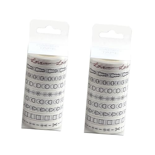TEHAUX 2 Sätze Washi-tape-set Klebeband Für Scrapbooking Weiß Schrott Maskierung Dünn Klebeband Washi Ästhetisches Washi-tape Sammelklebeband Scrapbooking Tape Bandfarbe 9 Stück * 2 von TEHAUX