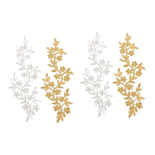 TEHAUX 2 Sätze Weinrebe Dekorative Blumen Stoffreparaturflicken Patch Bestickt Name Flecken Kleidung Blumen- Nähen Kleideraufnäher Stickgarn Polyester 2 Stück * 2 von TEHAUX