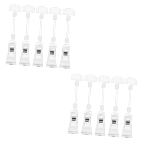 TEHAUX 2 Sätze Werbemappe Aus Acryl Anzeige Schild Markt Halter Stand Inhaber Einzelhandel Werbeclip Preisklammer Transparentes Neues Material 5 Stück * 2 von TEHAUX
