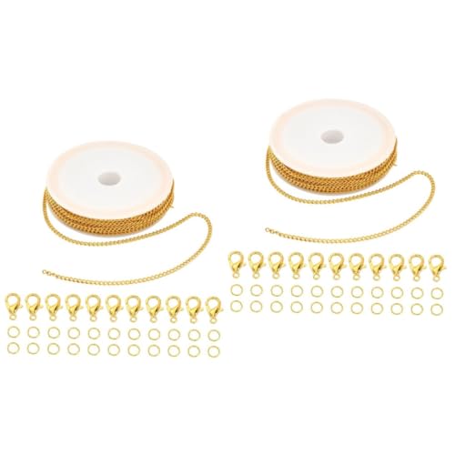 TEHAUX 2 Sets Kettendrehkombination Herstellung Für Formschlüsselkreis Trendy Claw Open Accessoire Ketten Schmuck Kettenverschluss Halskettenverkürzer Verschluss Karabinerverschlüsse von TEHAUX