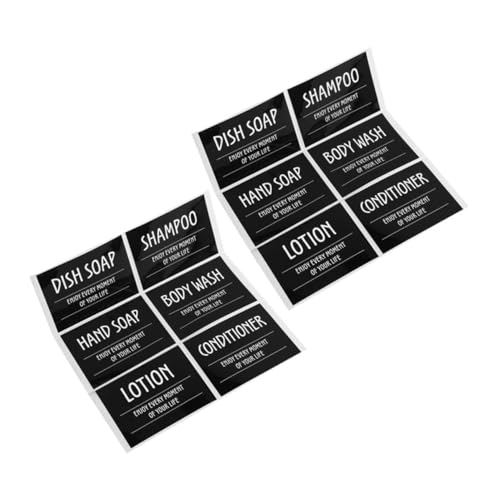 TEHAUX 2 Sets Wasserdichte Selbstklebende Aufkleber Für Badezimmerflaschen Badezimmerspender Aufkleber Kleber Etiketten Badezimmer Etiketten Kosmetik-etiketten Hautpflegeaufkleber von TEHAUX