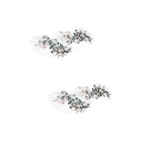 TEHAUX 2 Stck. Corsage Mesh bestickter Stoffflicke für Stickereiflecken nähen Dekoration Hochzeit Aufkleber Blumenbeete gestickte Aufnäher mit Blumen Damen Accessoires Polyester Grün von TEHAUX