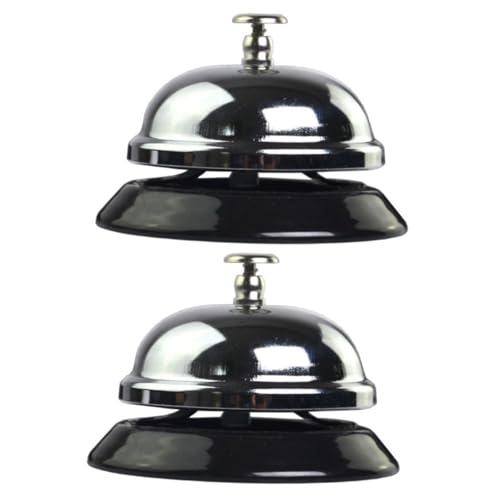 TEHAUX 2 Stck. Klassische Dienstklingel Empfangshandbuch Innen Handgehaltene Glocke Forderung Spiel Erwachsene Restaurant Bell Edelstahl Glocken Silber Küchenglocke Für Restaurant Silver von TEHAUX