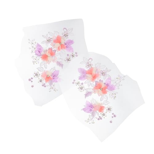 TEHAUX 2 Stück Accessoires für Hochzeitskleider Blumenverzierung aus Stoff Aufnäher Kleidapplikation Patches nähen Stickereiflecken Polyester Lavender von TEHAUX