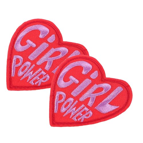 TEHAUX 2 Stück Banner Stickerei-aufkleber Stickapplikationen Für Kleidung Stickereiflicken Für Jeans Kleidung Herz Patch Herzapplikation Herzflicken Aufnähen Kleiderflicken Stoff Rot von TEHAUX