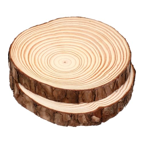 TEHAUX 2 Stück Baumscheiben Unbemalt mit Rinde Rustikale Holzscheiben Kiefer für DIY Bastelprojekte Weihnachtsdeko Untersetzer Natürliche Holzrundlinge für Wohnaccessoires TEHAUX 2 Stück Baumscheiben Unbemalt mit Rinde Rustikale Holzscheiben Kiefer für DIY Bastelprojekte Weihnachtsdeko Untersetzer Natürliche Holzrundlinge für Wohnaccessoires von TEHAUX