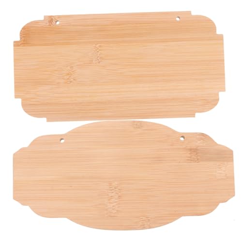 TEHAUX 2 Stück Blanko Bambus Türschilder zum Bemalen DIY Holz Anhänger für Zuhause Büro Vielseitige Hängende Tafeln für Individuelle Dekoration Vintage Stil Rustikale Wohnaccessoires von TEHAUX