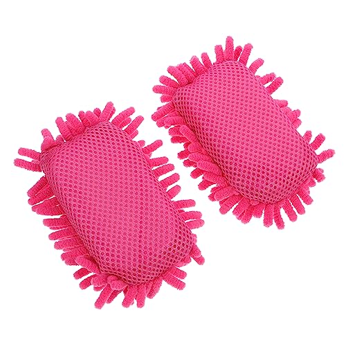 TEHAUX 2 Stück Chenille-radiergummi Kreidereiniger Tafel Staubtuch Tafelreiniger Tafelwischer Weißer Brettreiniger Tragbar Whiteboard-reiniger Rosa Chenille Und Schwamm von TEHAUX