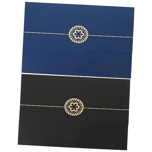 TEHAUX 2 Stück Dokumentenmappe aus Papier mit Verstärkten Kanten und Eckschlitzen Elegante Urkundenhülle in Dunkelblau und Schwarz Praktische Zertifikathalter für Diplome und Dokumente TEHAUX 2 Stück Dokumentenmappe aus Papier mit Verstärkten Kanten und Eckschlitzen Elegante Urkundenhülle in Dunkelblau und Schwarz Praktische Zertifikathalter für Diplome und Dokumente von TEHAUX