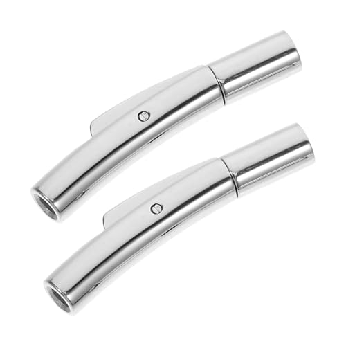 TEHAUX 2 Stück Edelstahl Teiliges Schmuckverschluss Rundloch Stahlseilverbinder Robust und Langlebig für DIY Armband und Halsketten Vielseitig Kompatibel für Schmuckherstellung von TEHAUX