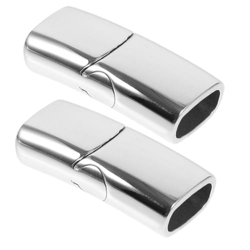 TEHAUX 2 Stück Magnetverschlüsse Für Schmuck, Lederband-endkappen, Magnetische Verschlussverschlüsse Und Verschlüsse, Schmuckherstellungszubehör Für Lederarmbänder, Silber TEHAUX 2 Stück Magnetverschlüsse Für Schmuck, Lederband-endkappen, Magnetische Verschlussverschlüsse Und Verschlüsse, Schmuckherstellungszubehör Für Lederarmbänder, Silber von TEHAUX