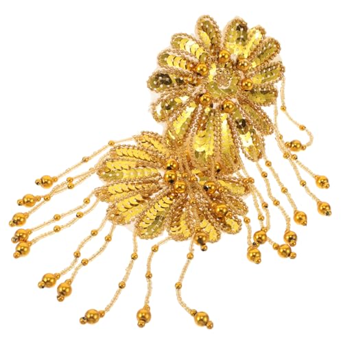 TEHAUX 2 Stück Schulterverzierung Modische Kleidung Pailletten Kostümzubehör Quaste Kette Schulter Epauletten Kleidungszubehör Cosplay Epaulette Schulterquasten Goldenes von TEHAUX
