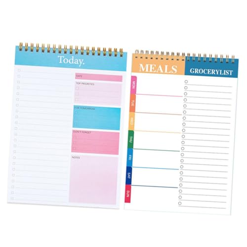TEHAUX 2 Stück Spiralplaner Notizblock Tagesplaner To-do Liste Spiralbindung für Notizen Erinnerungen und Zeitmanagement Büro Schule TEHAUX 2 Stück Spiralplaner Notizblock Tagesplaner To-do Liste Spiralbindung für Notizen Erinnerungen und Zeitmanagement Büro Schule von TEHAUX