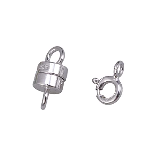 TEHAUX 2 Stück Sterling Silber Magnetverschluss Federverschluss Hochwertige Verbindungselemente für DIY Schmuck Armbänder und Fußkettchen Silber von TEHAUX