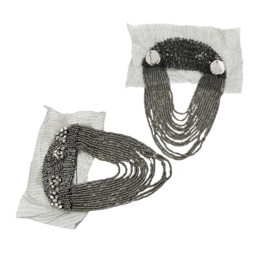 TEHAUX 2 Stück Tassel Schulterepauletten aus Metall mit Perlenkette Abnehmbare Quasten-schulterapplikationen für Damen und Herren Modische Schmuckverzierung für Anzüge Kleider Kostüme und von TEHAUX