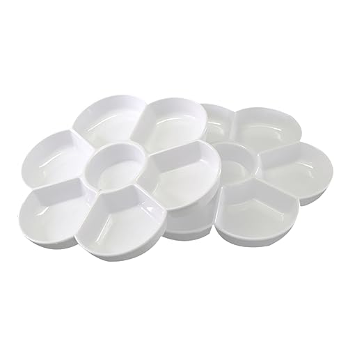 TEHAUX 2 Stück Teiliges Aquarell Malpalette Blumenform Imitation Keramik für Öl und Wasserfarben Tragbar und Platzsparend für Unterwegs von TEHAUX