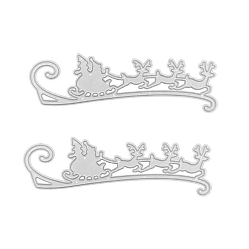 TEHAUX 2 Stück Teiliges Carbon Stahl Stanzformen Christmas Sleigh Stanzschablonen für DIY Karten Scrapbooking Prägeschablone Weihnachtsdeko Basteln Langlebig Robust TEHAUX 2 Stück Teiliges Carbon Stahl Stanzformen Christmas Sleigh Stanzschablonen für DIY Karten Scrapbooking Prägeschablone Weihnachtsdeko Basteln Langlebig Robust von TEHAUX