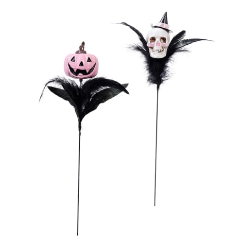 TEHAUX 2 Stück Teiliges Halloween Künstliche Totenkopf-blumenzweige Leichte Tisch Outdoor-Dekoration mit Filigranem Federdesign für Gruselige Partyarrangements TEHAUX 2 Stück Teiliges Halloween Künstliche Totenkopf-blumenzweige Leichte Tisch Outdoor-Dekoration mit Filigranem Federdesign für Gruselige Partyarrangements von TEHAUX
