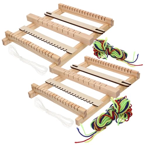 TEHAUX 2 Stück Teiliges Kleines DIY Holz Webrahmen Handgefertigte Strickmaschine für Ab Jahren Fördert Kreativität und Geistige Entwicklung für Individuelle Accessoires Wie Schals und von TEHAUX