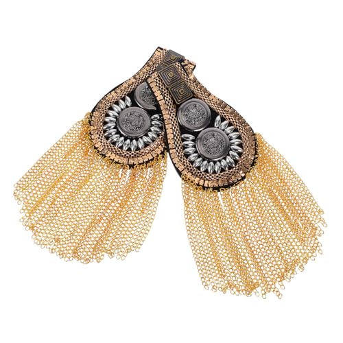 TEHAUX 2 Stück Teiliges Modische Quasten Schulterepauletten mit Metallkette Langlebige Damen Uniform Accessoires Stilvolle Broschen für Party Hochzeit Prom Vielseitig Kombinierbar TEHAUX 2 Stück Teiliges Modische Quasten Schulterepauletten mit Metallkette Langlebige Damen Uniform Accessoires Stilvolle Broschen für Party Hochzeit Prom Vielseitig Kombinierbar von TEHAUX