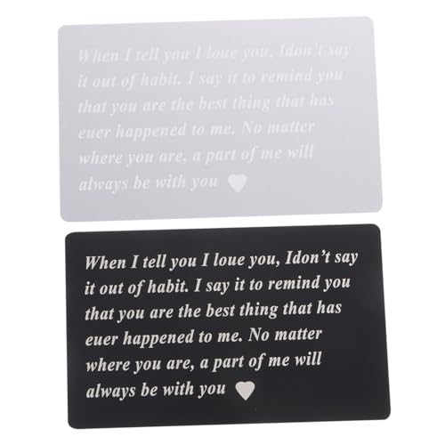 TEHAUX 2 Stück Wallet Insert Cards aus Langlebiger mit Gravierten Liebesbotschaften Dekorative Paarkarten für Geldbörse Geschenk zum Jubiläum Passend TEHAUX 2 Stück Wallet Insert Cards aus Langlebiger mit Gravierten Liebesbotschaften Dekorative Paarkarten für Geldbörse Geschenk zum Jubiläum Passend von TEHAUX