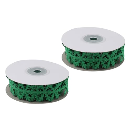 TEHAUX 2 Stück Weihnachtliche Geschenkband Schneeflocken Motiv Dekoratives Geschenkband Grün für DIY Schleifen Partydeko und Geschenkverpackung TEHAUX 2 Stück Weihnachtliche Geschenkband Schneeflocken Motiv Dekoratives Geschenkband Grün für DIY Schleifen Partydeko und Geschenkverpackung von TEHAUX
