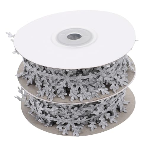 TEHAUX 2 Stück Weihnachtliche Schneeflocken Geschenkband Verpackungsband Dekoratives Schleifenband für Geschenke Weihnachtsbaum Partydekoration Langlebig Farbintensiv TEHAUX 2 Stück Weihnachtliche Schneeflocken Geschenkband Verpackungsband Dekoratives Schleifenband für Geschenke Weihnachtsbaum Partydekoration Langlebig Farbintensiv von TEHAUX