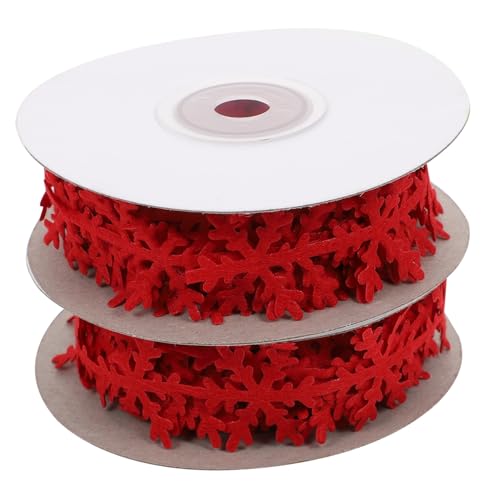 TEHAUX 2 Stück Weihnachtliches Schneeflocken Dekoband Langes Flexibles Geschenkband aus Strapazierfähigem Vliesstoff Vielseitig für Baum und Partydeko Rote Verpackungsschleifen TEHAUX 2 Stück Weihnachtliches Schneeflocken Dekoband Langes Flexibles Geschenkband aus Strapazierfähigem Vliesstoff Vielseitig für Baum und Partydeko Rote Verpackungsschleifen von TEHAUX