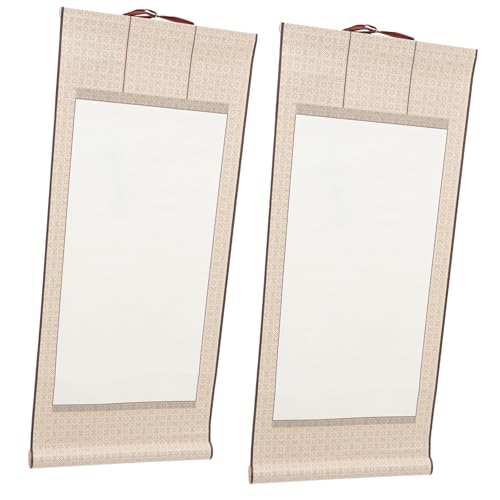 TEHAUX 2 Stücke Mini Papier Tragbare Ziehen Hängen Kalligraphie Wand Kunst Malerei Schreiben Leere Asiatische Wand Dekor von TEHAUX
