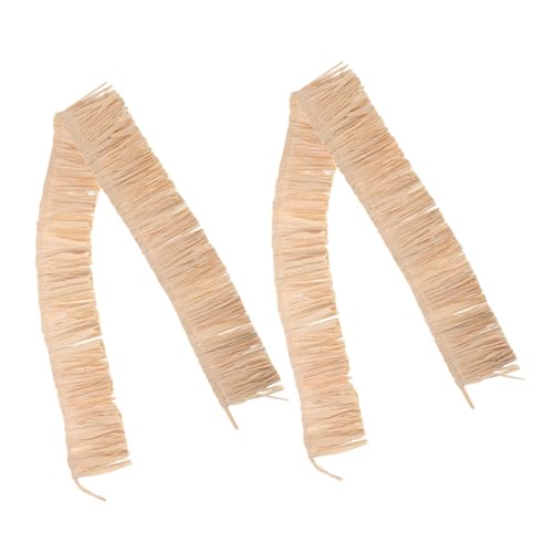 TEHAUX 2 Stücke Raffia Quaste Bastband Naturstroh für Diy Basteln Sommer Strandtaschen Damen Stroh Schultertasche Zubehör Luau Party Dekoration von TEHAUX