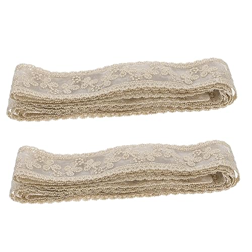 TEHAUX 2 Stücke Teiliges DIY Haarschmuck Material Goldstickerei Spitzenband für Schleifen für Dekoration Verpackung und Bastelprojekte Langlebig und Tragbar von TEHAUX