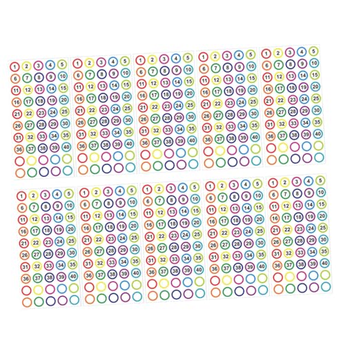 TEHAUX 20 Blatt Selbstklebende Zahlenaufkleber Bunte Nummerierung Aufkleber Runde Markierungssticker Für Zuhause Büro Schule Organisation Farbige Nummern Etiketten TEHAUX 20 Blatt Selbstklebende Zahlenaufkleber Bunte Nummerierung Aufkleber Runde Markierungssticker Für Zuhause Büro Schule Organisation Farbige Nummern Etiketten von TEHAUX