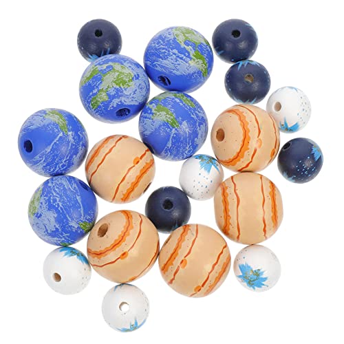 TEHAUX 20 Stück Bunte Holzperlen für DIY Schmuck Kreative Bastelperlen mit Großem Loch Kinderfreundliche Holzperlen für Armbänder und Schlüsselanhänger Langlebig und Farbenfroh von TEHAUX