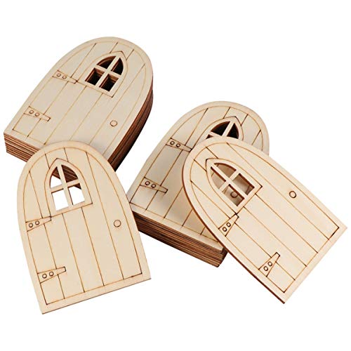 TEHAUX 20 Stück Feentüren Aus Holz Mini-Miniaturtüren Aus Holz Zum Basteln Unfertige Minitüren Zum Basteln Khaki 3 93 X 2 67 X 0 07 Zoll von TEHAUX