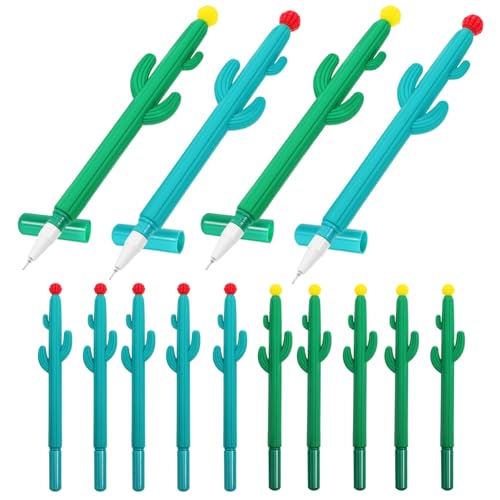 TEHAUX 20 Stück Kaktus-Stifte Kaktusförmige Kugelschreiber Gel-Tinten-Schreibstift Rollerstifte Kinder Grüne Kaktus-Stifte Mit Für Schule Zuhause Bürobedarf von TEHAUX